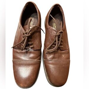 Hunters Bay leather Men's Classic Brown Oxfords 9.5